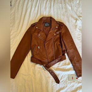 NWT Levi’s brown leather Jacket